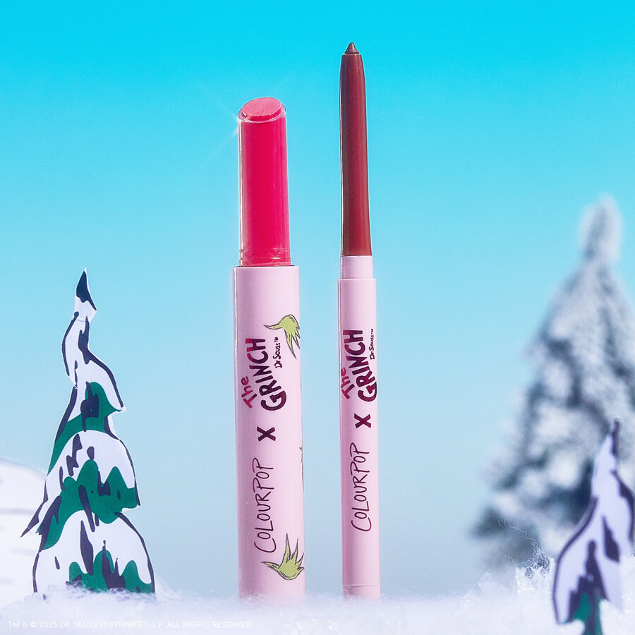 set di lucidalabbra e eyeliner grinch so juicy